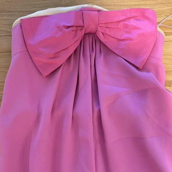 NWT Oscar de la Renta bow-embellished long strapless dress - Picture 4 of 12